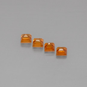 Spessartite Garnet Gemstone in 3.3 x 3.3 mm Size for Sale, Spessartite Garnet Stone in Mandarin Orange Color