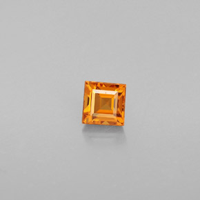 0.33 ct Orange Spessartite Garnet Gemstone, Spessartite Garnet Gem in Square Facet Shape for Sale.