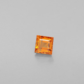 0.33 ct Orange Spessartite Garnet Stone, Natural Spessartite Garnet in Square Facet Shape for Sale