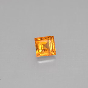 0.39 ct Orange Spessartite Garnet Gemstone, Spessartite Garnet Gem in Square Facet Shape for Sale.