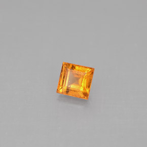 0.39 ct Orange Spessartite Garnet Stone, Natural Spessartite Garnet in Square Facet Shape for Sale