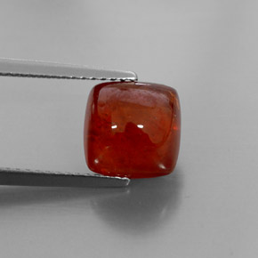 5.59 ct Orange Spessartite Garnet Gemstone, Spessartite Garnet Gem in Cushion Cabochon Shape for Sale.