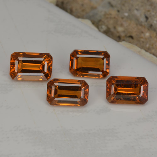 Amber Orange Spessartin-Granat Edelstein - 0.7ct Octagon Stufenschliff (ID: 295811)