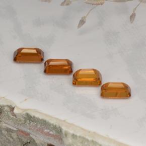 Spessartite Garnet Gemstones in 6 x 3.9 mm Size for Sale, Spessartite Garnet Stones in Medium Orange  Color