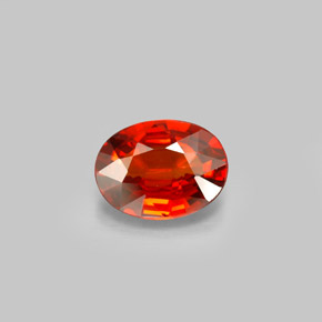 2.17 ct Red Spessartite Garnet Gemstone, Spessartite Garnet Gem in Oval Facet Shape for Sale.