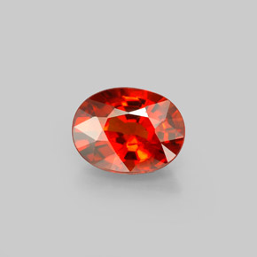 2.49 ct Red Spessartite Garnet Gemstone, Spessartite Garnet Gem in Oval Facet Shape for Sale.