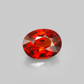 2.60 ct Red Spessartite Garnet Gemstone, Spessartite Garnet Gem in Oval Facet Shape for Sale.