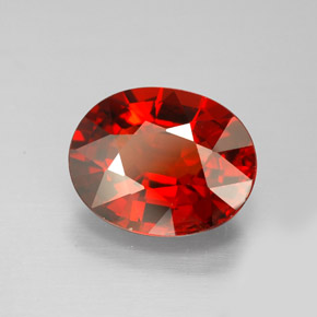3.77 ct Red Spessartite Garnet Stone, Natural Spessartite Garnet in Oval Facet Shape for Sale