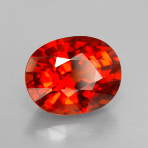 4.14 ct Red Spessartite Garnet Stone, Natural Spessartite Garnet in Oval Facet Shape for Sale