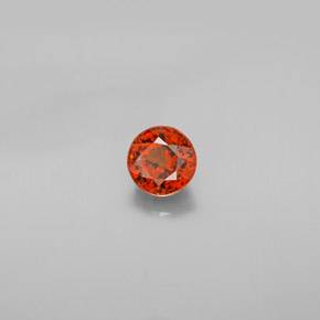 0.85 ct Orange Spessartite Garnet Stone, Natural Spessartite Garnet in Round Facet Shape for Sale