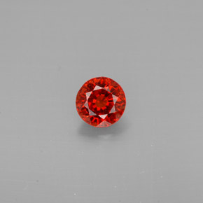 0.80 ct Orange Spessartite Garnet Gemstone, Spessartite Garnet Gem in Round Facet Shape for Sale.