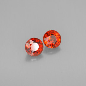 1.95 ct Orange Spessartite Garnet Stone, Natural Spessartite Garnet in Round Facet Shape for Sale