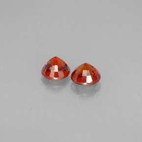 Spessartite Garnet Gemstone in 5.4 mm Size for Sale, Spessartite Garnet Stone in Red Orange Color