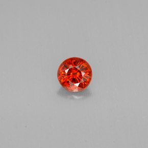 0.74 ct Orange Spessartite Garnet Gemstone, Spessartite Garnet Gem in Round Facet Shape for Sale.