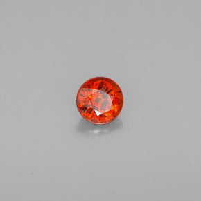 0.74 ct Orange Spessartite Garnet Stone, Natural Spessartite Garnet in Round Facet Shape for Sale