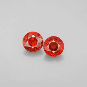 1.86 ct Orange Spessartite Garnet Gemstone, Spessartite Garnet Gem in Round Facet Shape for Sale.