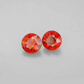 1.86 ct Orange Spessartite Garnet Stone, Natural Spessartite Garnet in Round Facet Shape for Sale