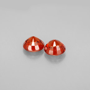Spessartite Garnet Gemstone in 5.5 mm Size for Sale, Spessartite Garnet Stone in Red Orange Color