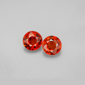 1.69 ct Orange Spessartite Garnet Gemstone, Spessartite Garnet Gem in Round Facet Shape for Sale.