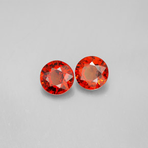 1.69 ct Orange Spessartite Garnet Stone, Natural Spessartite Garnet in Round Facet Shape for Sale