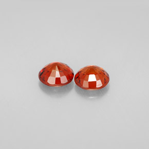 Spessartite Garnet Gemstone in 5.6 mm Size for Sale, Spessartite Garnet Stone in Red Orange Color