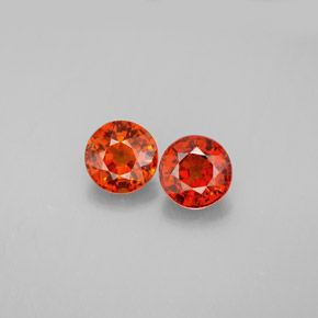 1.79 ct Orange Spessartite Garnet Gemstone, Spessartite Garnet Gem in Round Facet Shape for Sale.