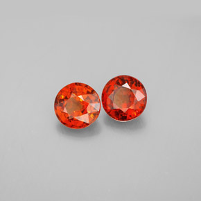 1.79 ct Orange Spessartite Garnet Stone, Natural Spessartite Garnet in Round Facet Shape for Sale
