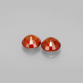 Spessartite Garnet Gemstone in 5.5 mm Size for Sale, Spessartite Garnet Stone in Red Orange Color