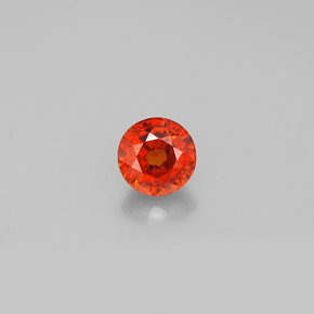 0.92 ct Orange Spessartite Garnet Gemstone, Spessartite Garnet Gem in Round Facet Shape for Sale.