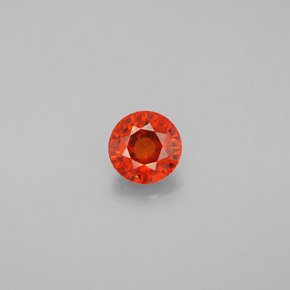0.87 ct Orange Spessartite Garnet Gemstone, Spessartite Garnet Gem in Round Facet Shape for Sale.