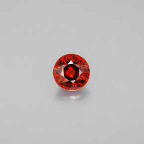 0.89 ct Orange Spessartite Garnet Gemstone, Spessartite Garnet Gem in Round Facet Shape for Sale.