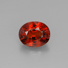 2.43 ct Orange Spessartite Garnet Gemstone, Spessartite Garnet Gem in Oval Facet Shape for Sale.