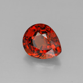 2.90 ct Orange Spessartite Garnet Stone, Natural Spessartite Garnet in Pear Facet Shape for Sale