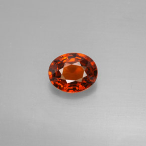 1.74 ct Orange Spessartite Garnet Gemstone, Spessartite Garnet Gem in Oval Facet Shape for Sale.