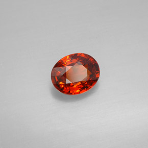 1.74 ct Orange Spessartite Garnet Stone, Natural Spessartite Garnet in Oval Facet Shape for Sale