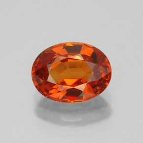 1.80 ct Orange Spessartite Garnet Gemstone, Spessartite Garnet Gem in Oval Facet Shape for Sale.