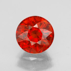 2.23 ct Orange Spessartite Garnet Gemstone, Spessartite Garnet Gem in Round Facet Shape for Sale.