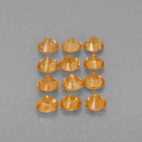 Spessartite Garnet Gemstone in 2.8 mm Size for Sale, Spessartite Garnet Stone in Orange Color