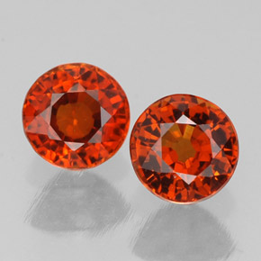 1.65 ct Orange Spessartite Garnet Gemstone, Spessartite Garnet Gem in Round Facet Shape for Sale.