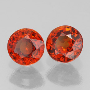 1.65 ct Orange Spessartite Garnet Stone, Natural Spessartite Garnet in Round Facet Shape for Sale