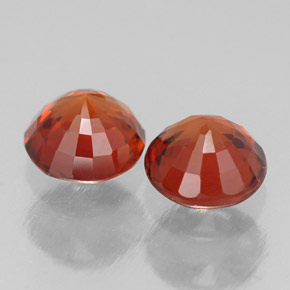 Spessartite Garnet Gemstone in 5.3 mm Size for Sale, Spessartite Garnet Stone in Red Orange Color
