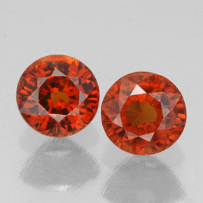 1.68 ct Orange Spessartite Garnet Gemstone, Spessartite Garnet Gem in Round Facet Shape for Sale.