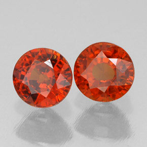 1.68 ct Orange Spessartite Garnet Stone, Natural Spessartite Garnet in Round Facet Shape for Sale