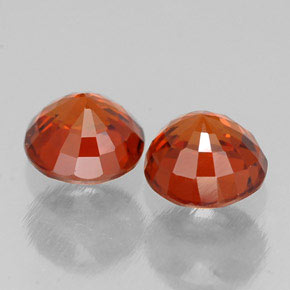Spessartite Garnet Gemstone in 5.3 mm Size for Sale, Spessartite Garnet Stone in Red Orange Color