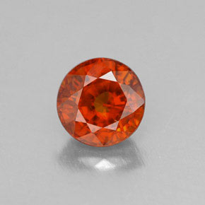 0.76 ct Orange Spessartite Garnet Gemstone, Spessartite Garnet Gem in Round Facet Shape for Sale.