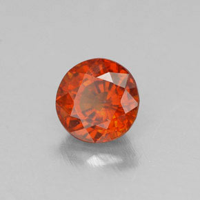 0.76 ct Orange Spessartite Garnet Stone, Natural Spessartite Garnet in Round Facet Shape for Sale