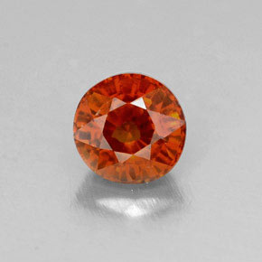 0.84 ct Orange Spessartite Garnet Gemstone, Spessartite Garnet Gem in Round Facet Shape for Sale.