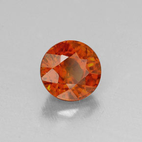 0.84 ct Orange Spessartite Garnet Stone, Natural Spessartite Garnet in Round Facet Shape for Sale