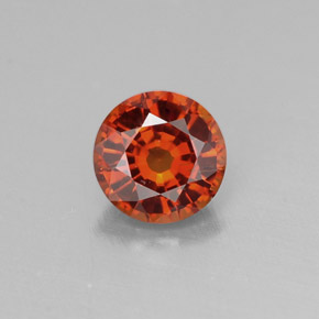0.69 ct Orange Spessartite Garnet Gemstone, Spessartite Garnet Gem in Round Facet Shape for Sale.