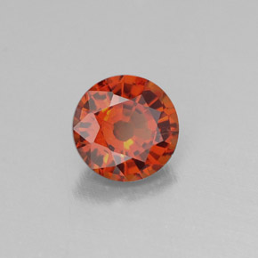 0.69 ct Orange Spessartite Garnet Stone, Natural Spessartite Garnet in Round Facet Shape for Sale